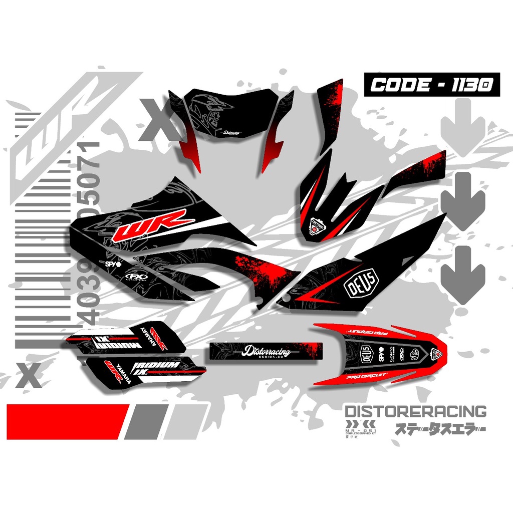 Decal wr 155 full body hitam merah terbaru variasi supermoto