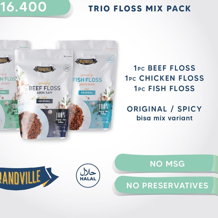 

➵ Grandville Abon Sapi, Ayam & Ikan Crunchy Trio Mix Pack ❂