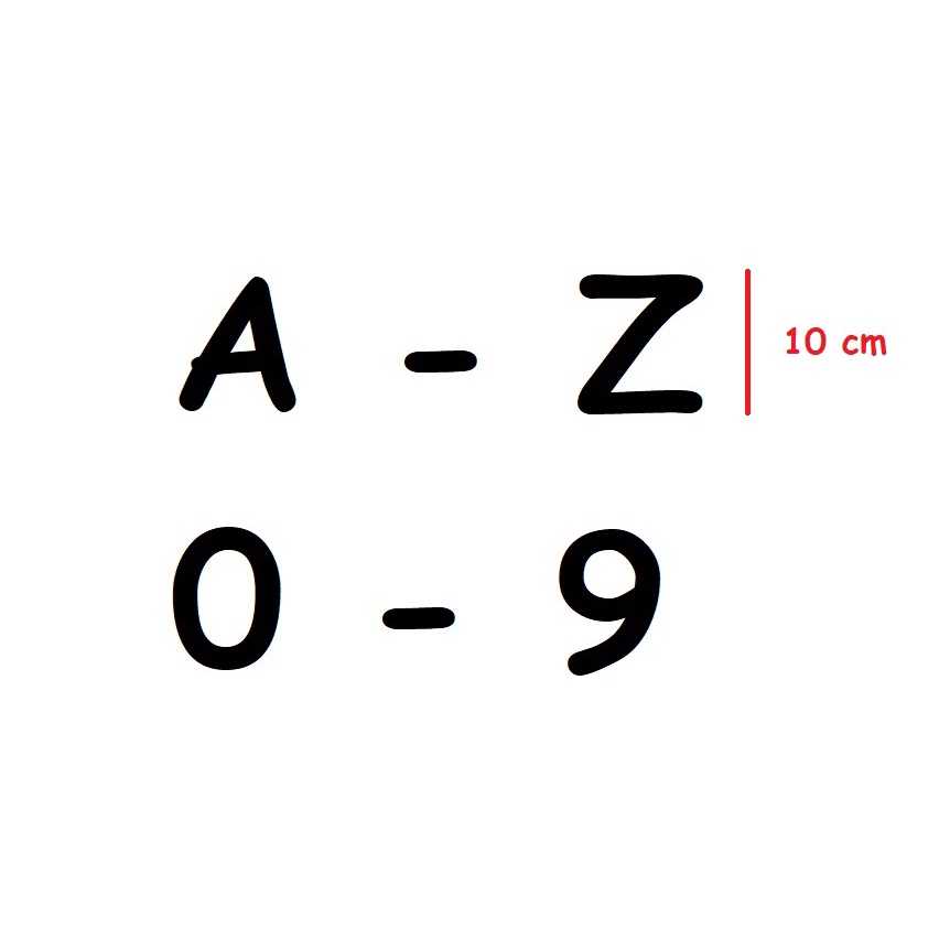 Stiker Angka 0-9 Abjad A-Z Alamat Rumah Papan Nama uk 10 cm