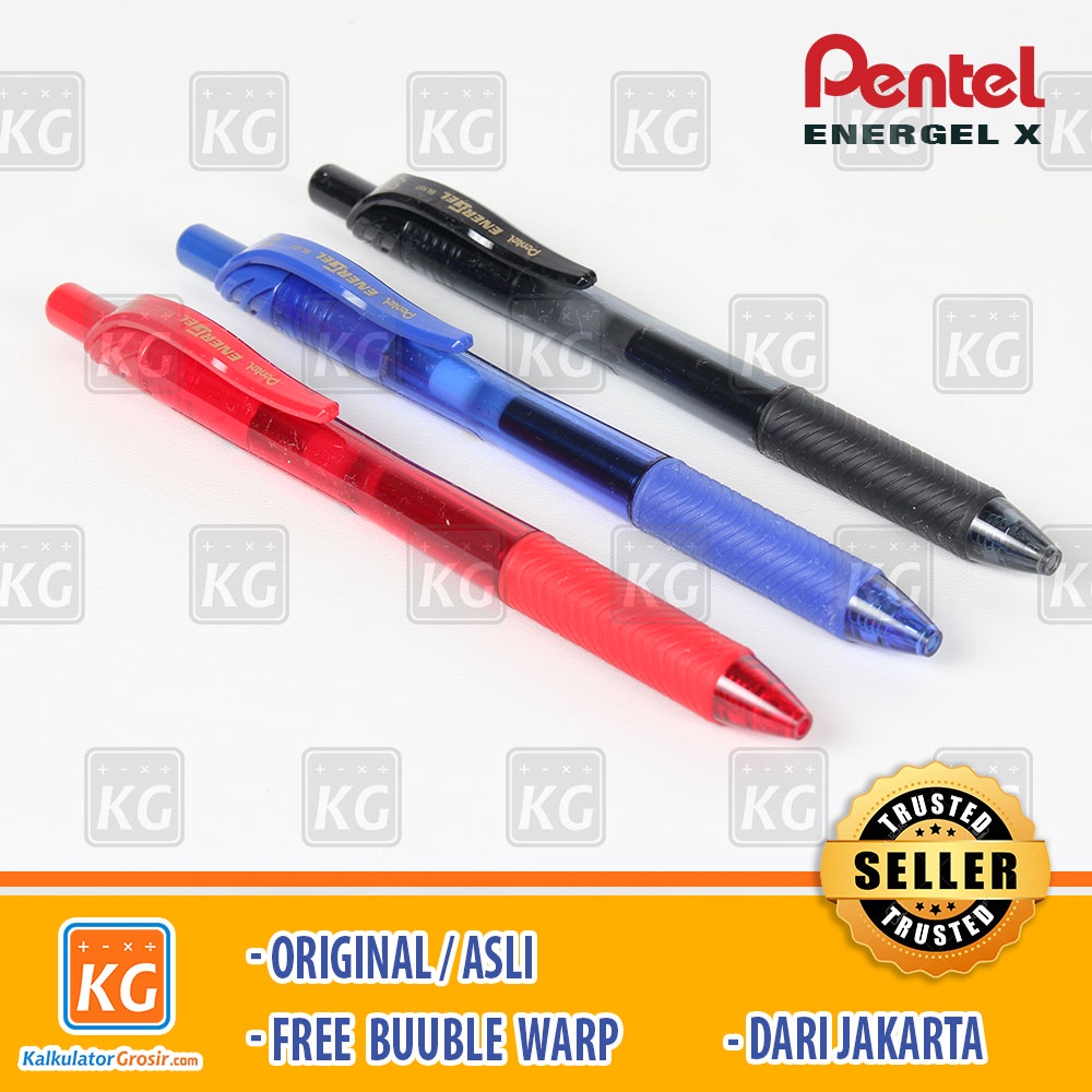 Ballpoint Pentel BL107 - BL110 Pulpen BL 107 110 Energel Warna 0.7mm 1.0mm Pen Gel Hitam Merah Biru