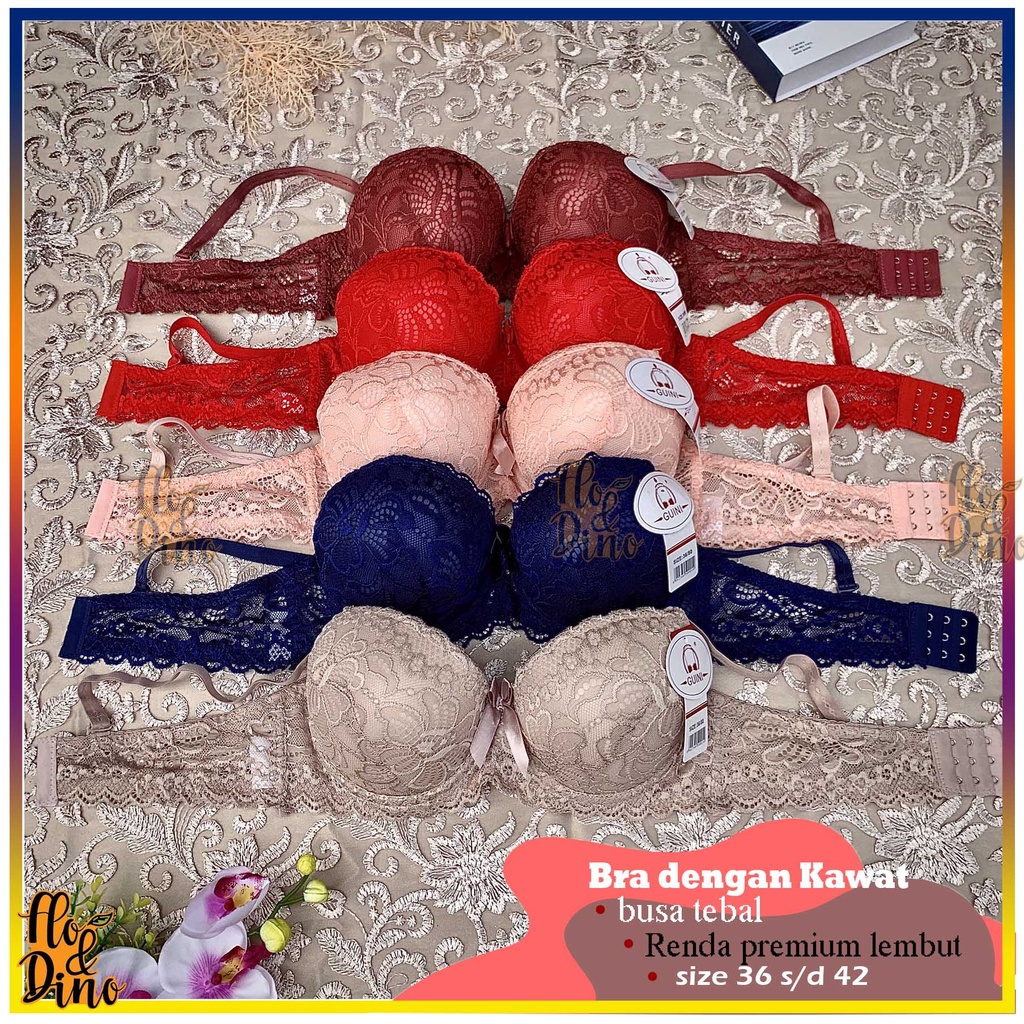 Bra Busa Tebal Push Up Fashion Renda | BH Kawat Brukat Sexy Guini