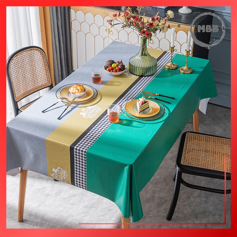 MARKAS88 Taplak Meja Makan 140 x 200cm Kualitas Premium Waterproof Tahan Air PVC Table Cloth