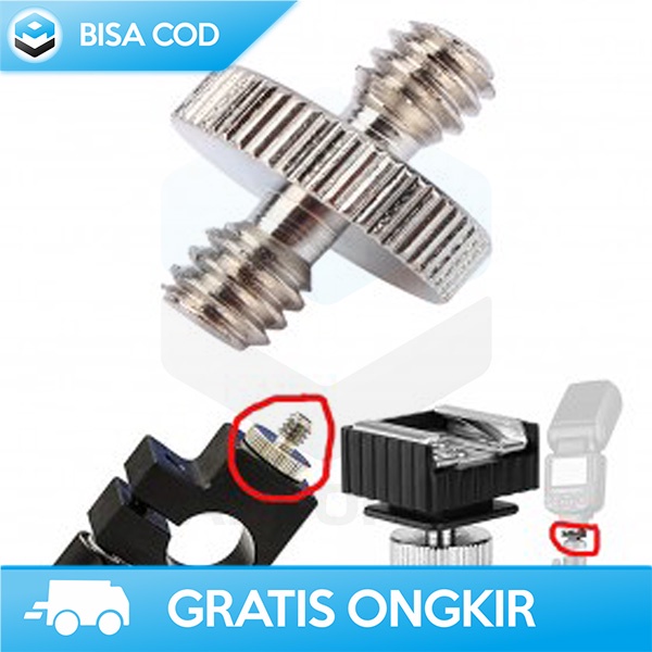 BAUT ADAPTOR TRIPOD THREAD ADAPTER 1/4 MALE AKSESORIS KAMERA UNIVERSAL