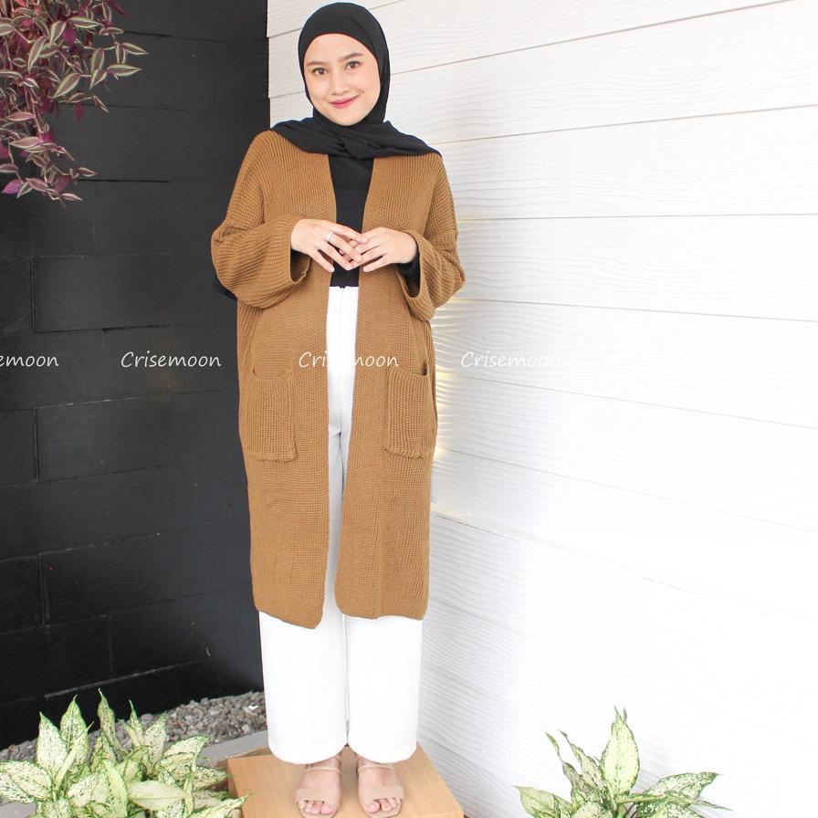 ♚ Long cardigan rajut oversize / cardigan Rajut panjang / Cardigan Rajut Longcardy Oversize Tebal ✰
