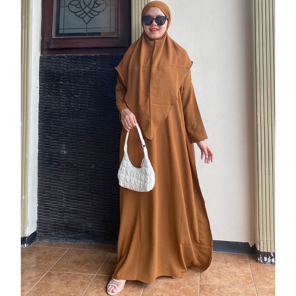 SET ABAYA MEDINA SYAR'I CRINKLE PREMIUM