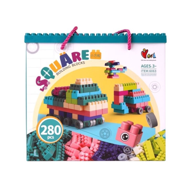 KKV Yinerle Square Building Blocks 280pcs Mainan Brick Balok Susun Lego Anak