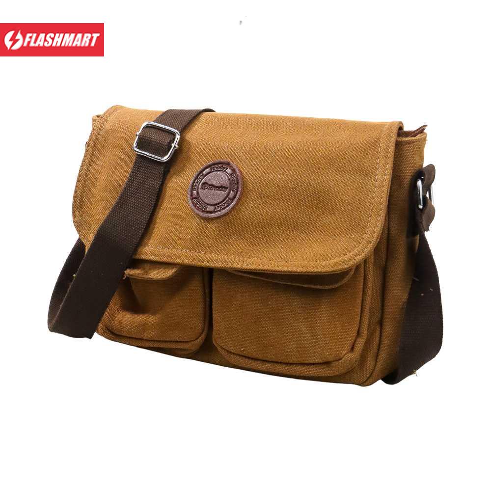 Flashmart Rhodey Tas Selempang Messenger Bag Bahan Kanvas - 1008