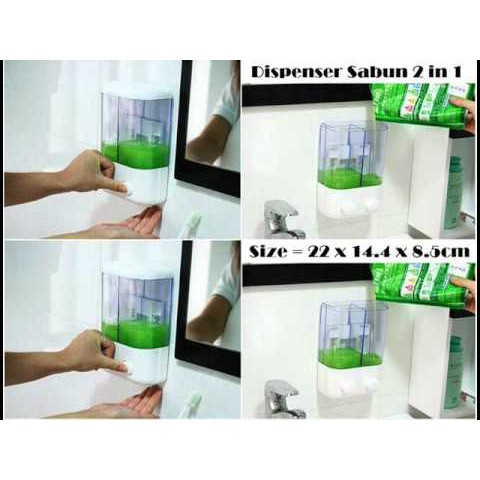 FYGALERY Dispenser Sabun 2 Tabung (bisa utk tempat shampoo &amp; sabun mandi)