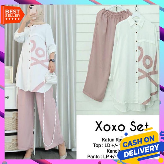 Baju Muslim Oneset Wanita Terbaru 2023 Setelan Idul Fitri One Set Syari Muslimah Celana Panjang Pere