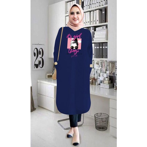 Tunik wanita DTF IT'S GIRL / tunik murah / tunik kekinian / tunik panjang / tunik import / tunik jumbo