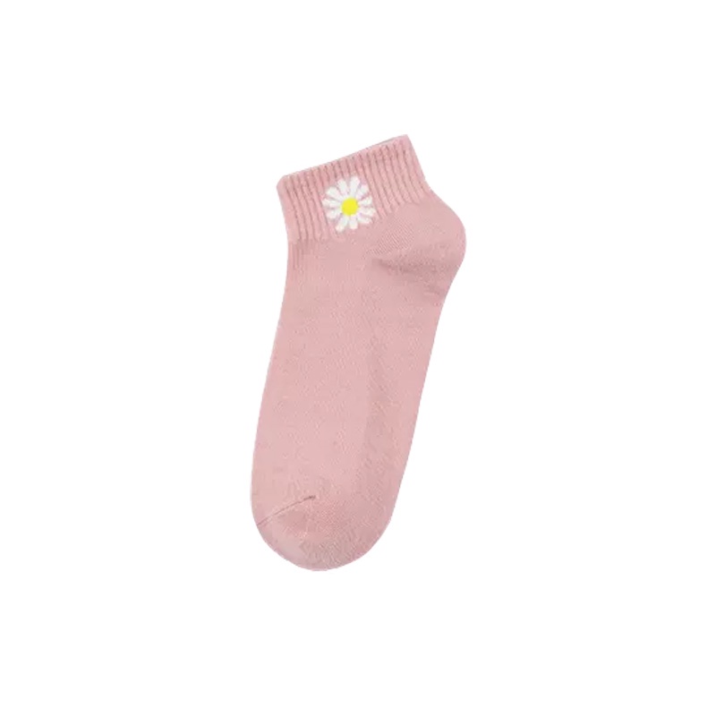 Kaos Kaki Motif Daisy Pendek Semata Kaki Ukuran 24cm x 7cm Alas Kaki Lucu Bahan Polyester Tebal Kualitas Tinggi W1A2