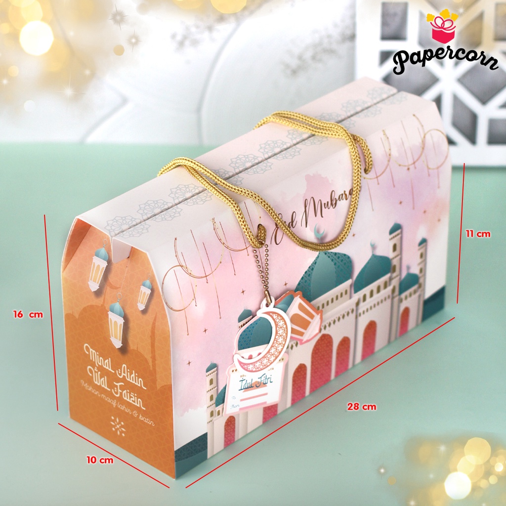 10 PCS GABLE BOX LEBARAN - CREAM PINK 3 TOPLES SILINDER 500-800 GR UK 28X10X11 CM (TINGGI TOTAL