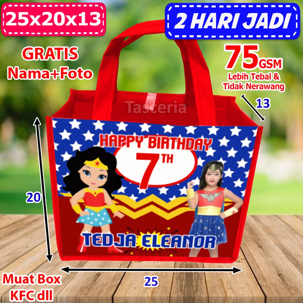 

Tas Souvenir Ultah Anak Wonder women