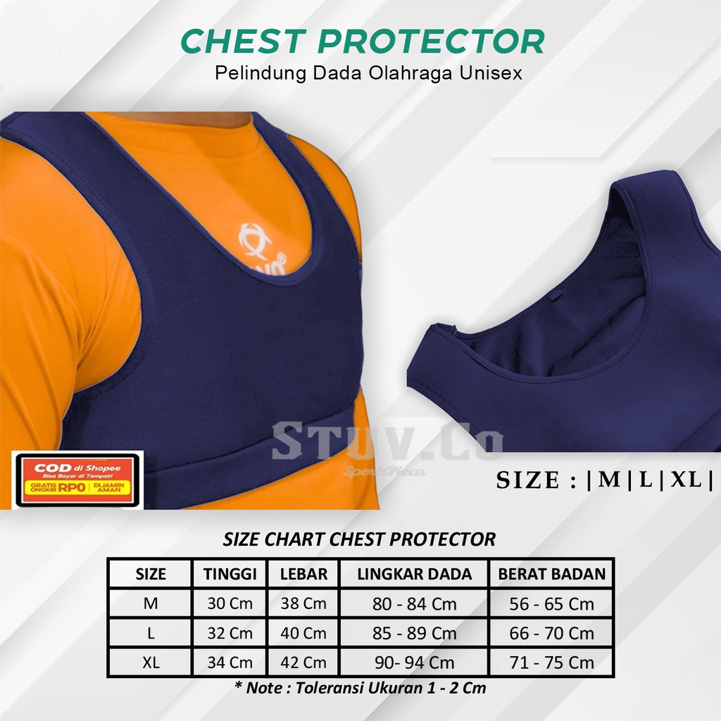 FOOTBALL VEST CHEST PROTECTOR UNISEX PELINDUNG DADA OLAHRAGA SEPAK BOLA FUTSAL VOLI BASKET