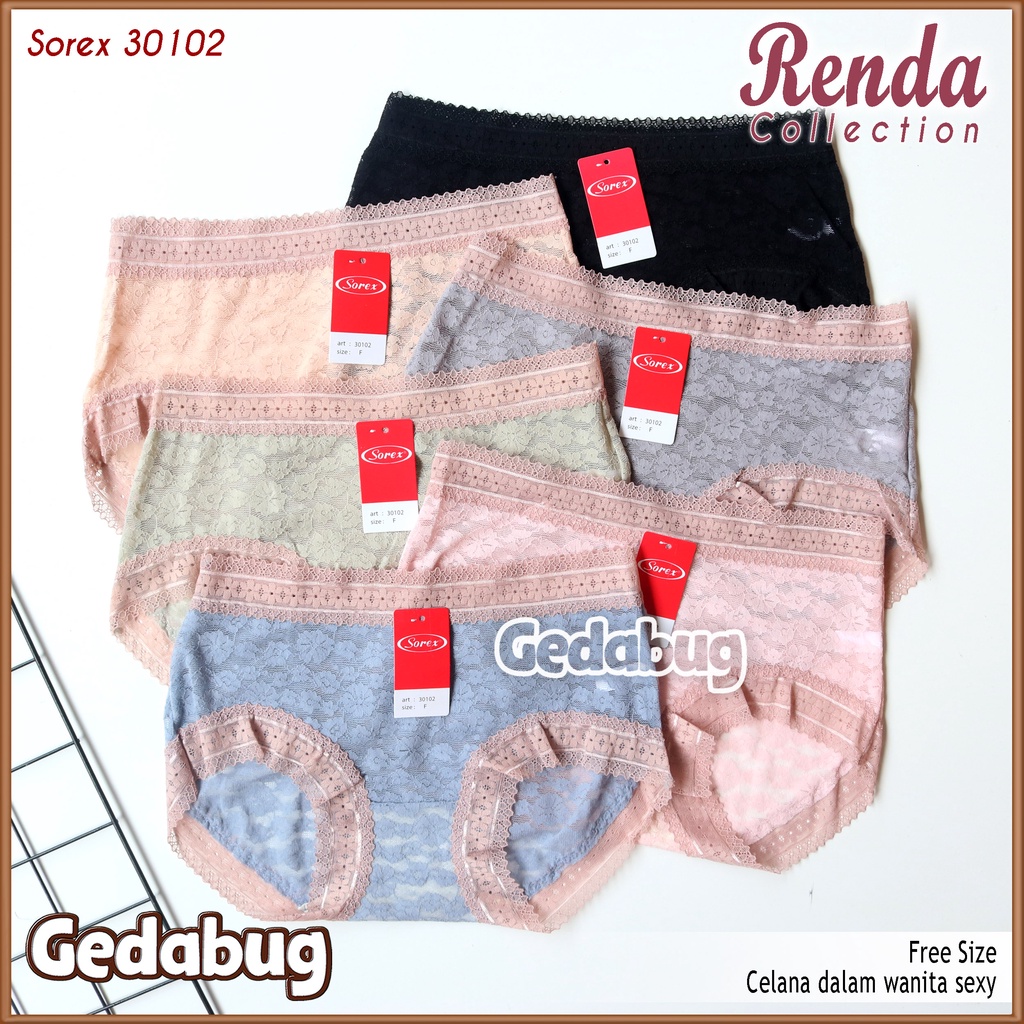 CD Sorex 30102 | Celana Dalam Wanita Renda Bunga Cantik | Cutting Maxi | Gedabug