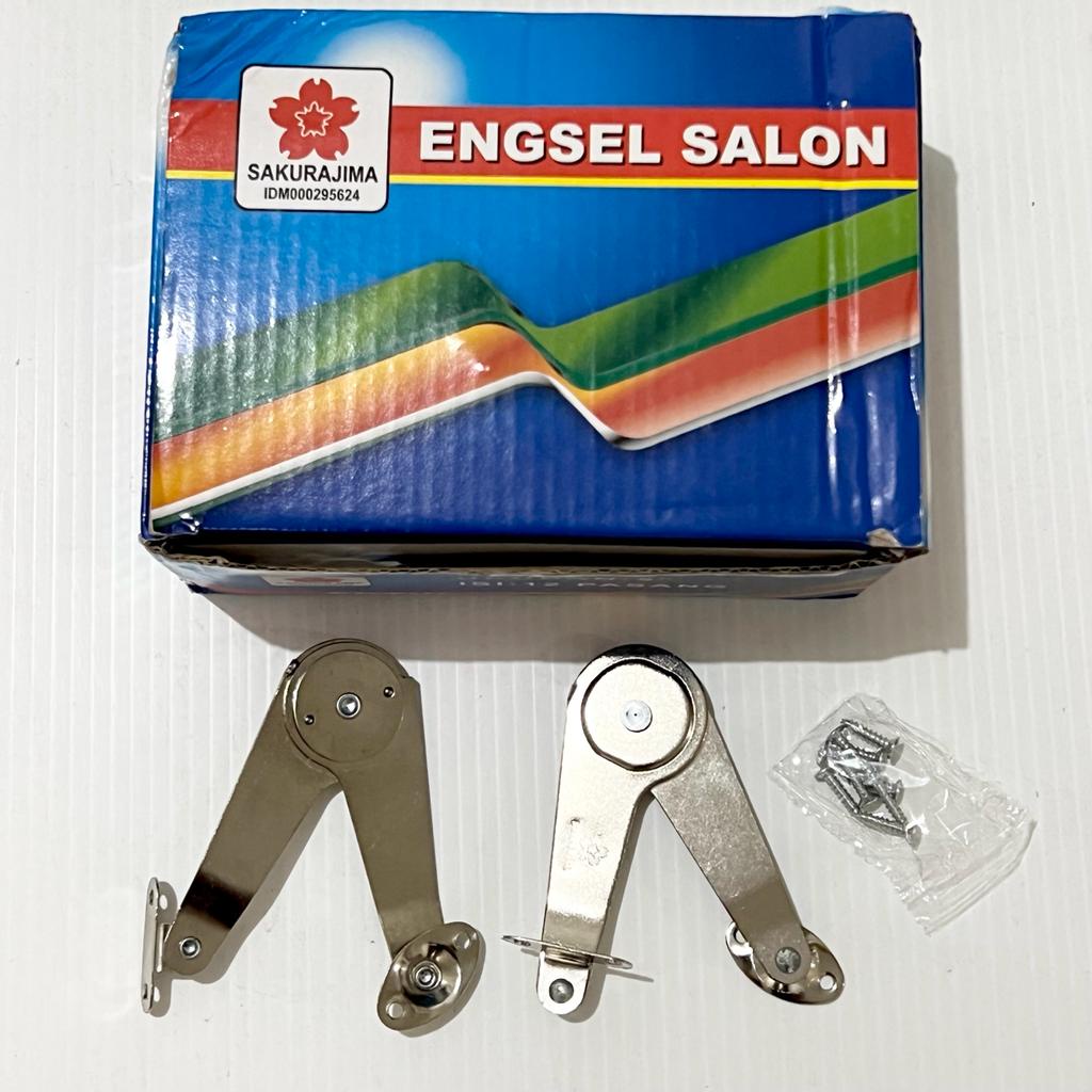 [12SET] Engsel Salon Jendela Bunting Chrome Tebal Sakurajima 5 Inch