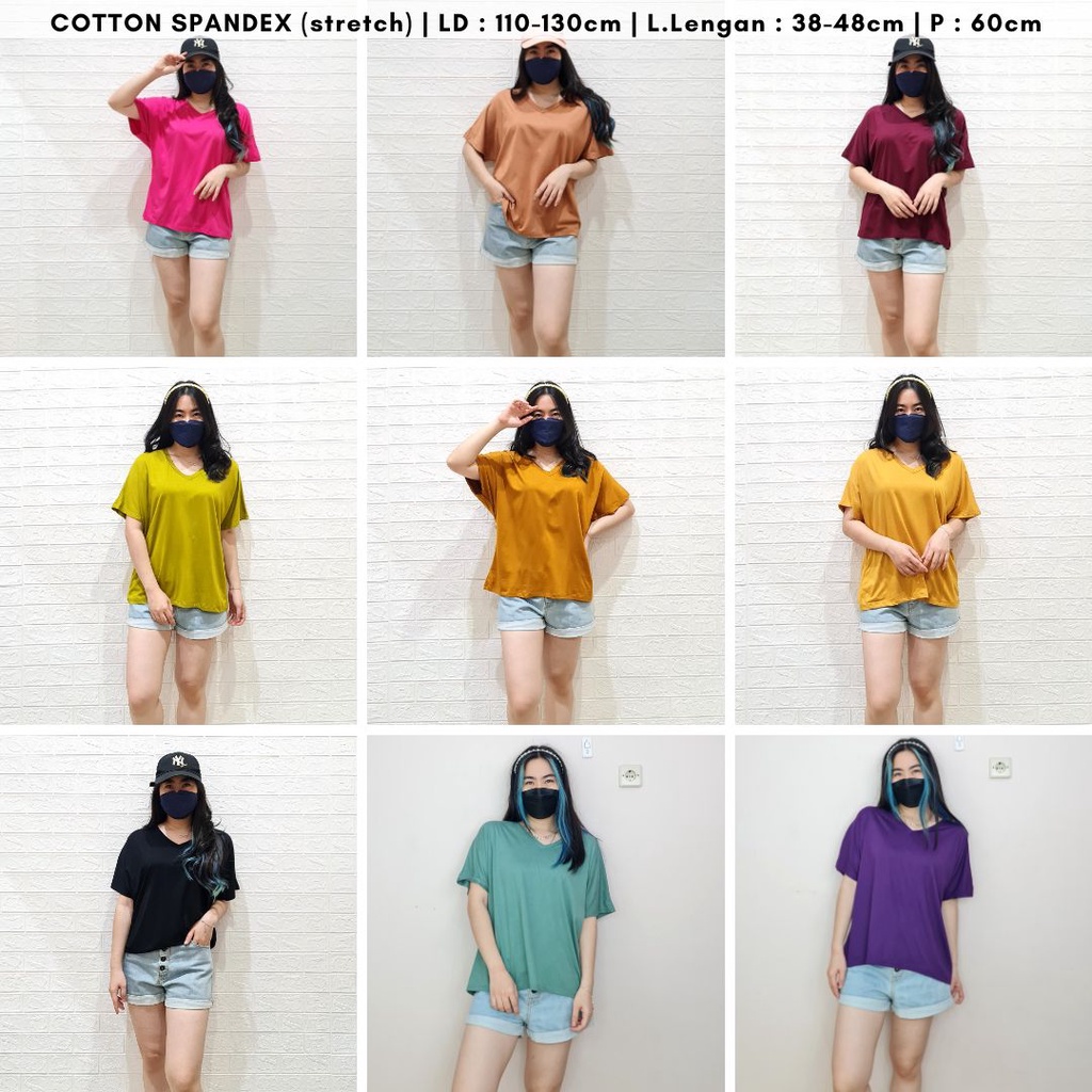 3561 agatha vee oversized zeta top kaos big size kaos polos