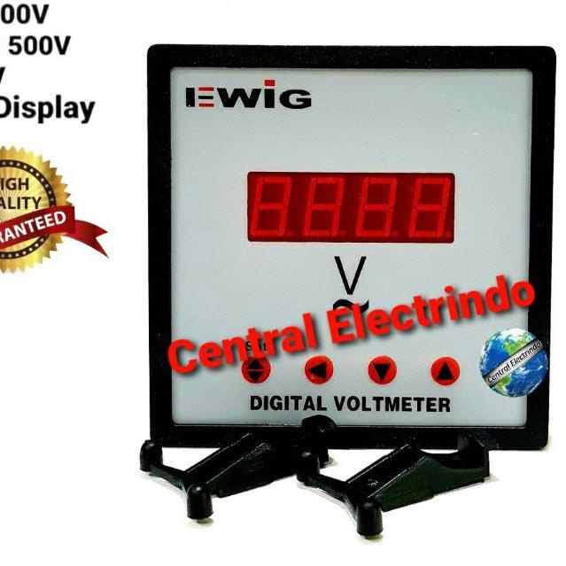 ✧ Volt Meter Digital LED 96x96mm E294U Single Dislplay EWIG. ✼