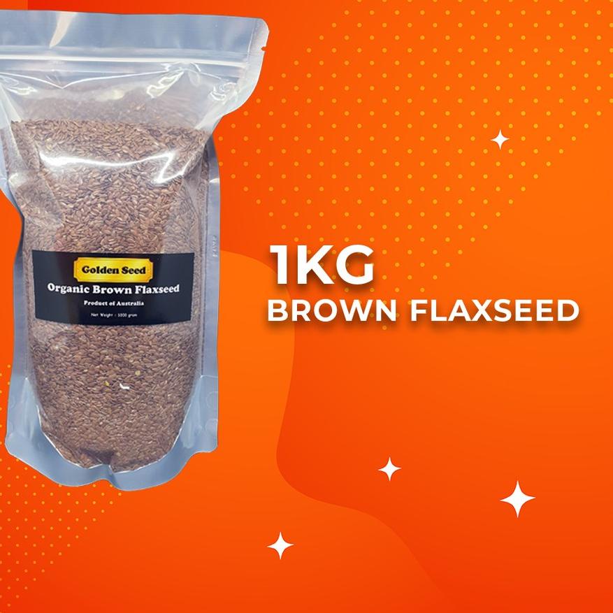 

➤ ORGANIC BROWN FLAXSEED 1 KG PREMIUM - FLAX SEEDS FLAXSEEDS FLAX SEED BIJI RAMI 1KG - 1000 GRAM ✹