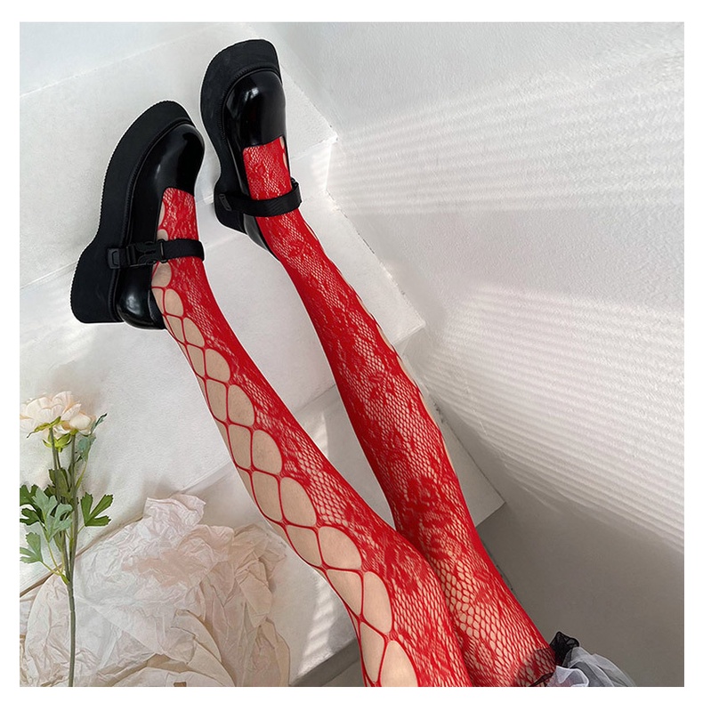 Women's Flower Design Fishnet Stocking 8050