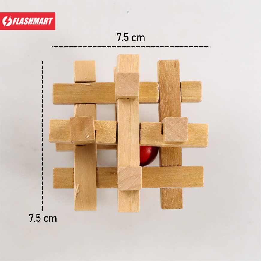 Flashmart Mainan 3D Wood Puzzle Tipe Take and Trapped Red Ball - OL3