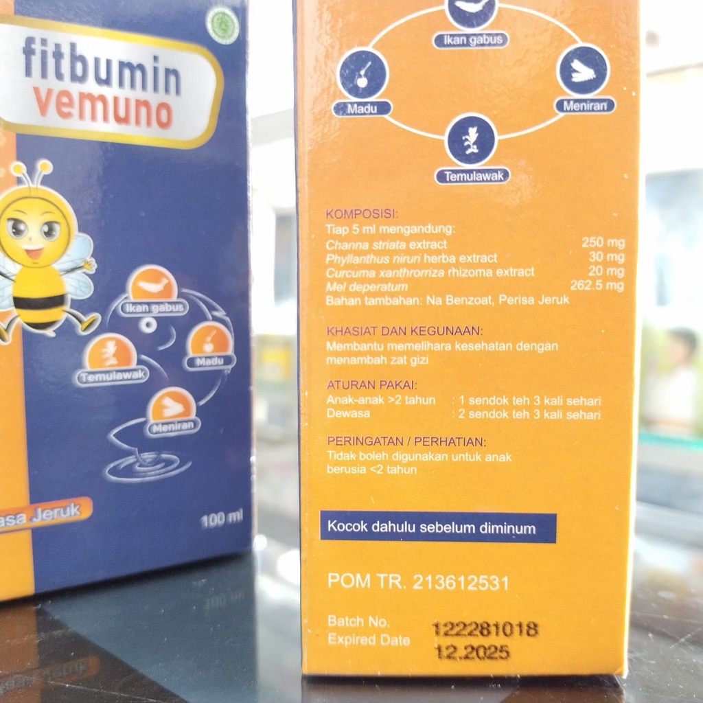 FITBUMIN VEMUNO 100 ML madu ekstak ikan gabus