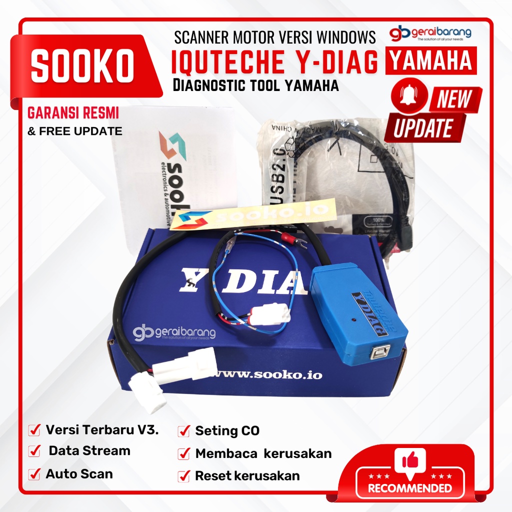 Scanner Motor Injeksi Sooko YAMAHA Diagnostic Tool IQUTECHE Y-DIAG