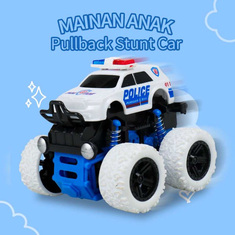 JIMITU Mainan Anak Pullback Stunt Car Children Toy Monster Truck HW2705 Hijau/Biru/Ungu