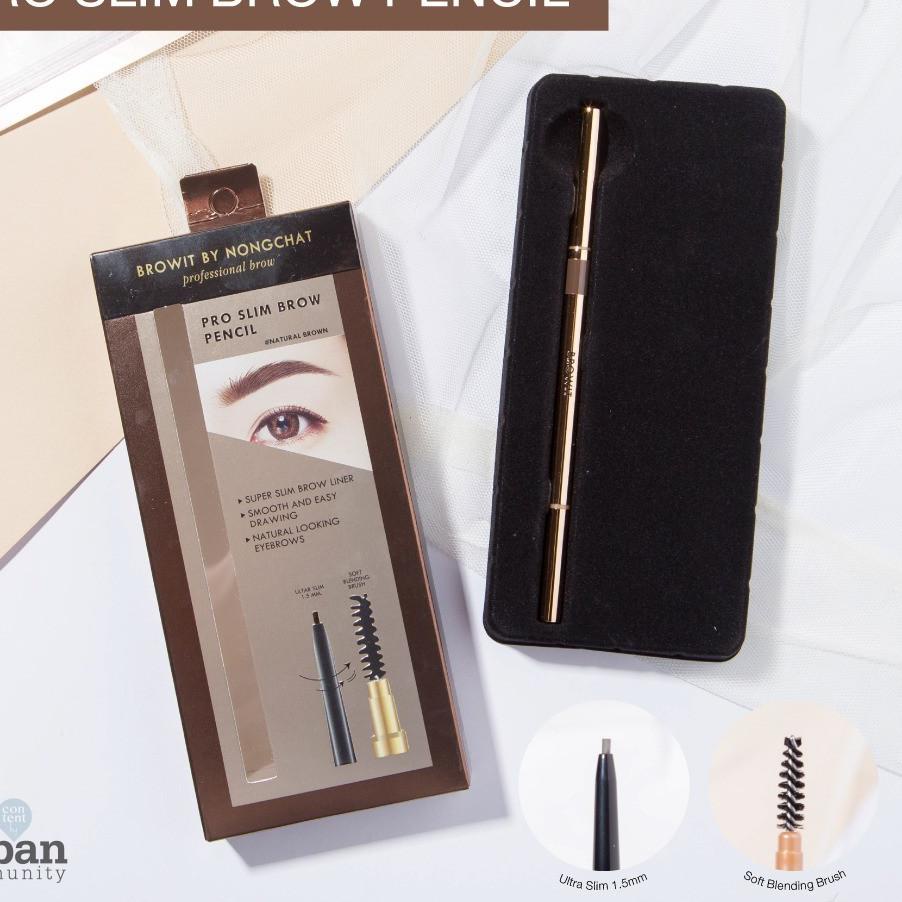 ♔ Browit Pro Slim Brow Pencil By Nongchat | Pensil Alis by Nongchat Eyebrow Pencil ◙