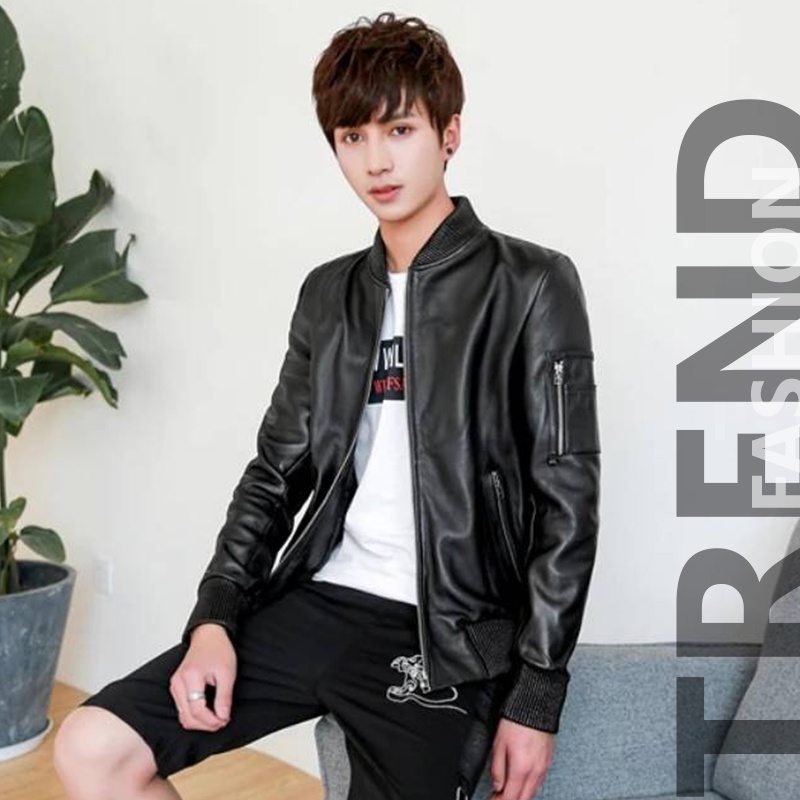 TRF Jaket Bomber Pria Kulit Sintetis / Jaket Kulit Bomber