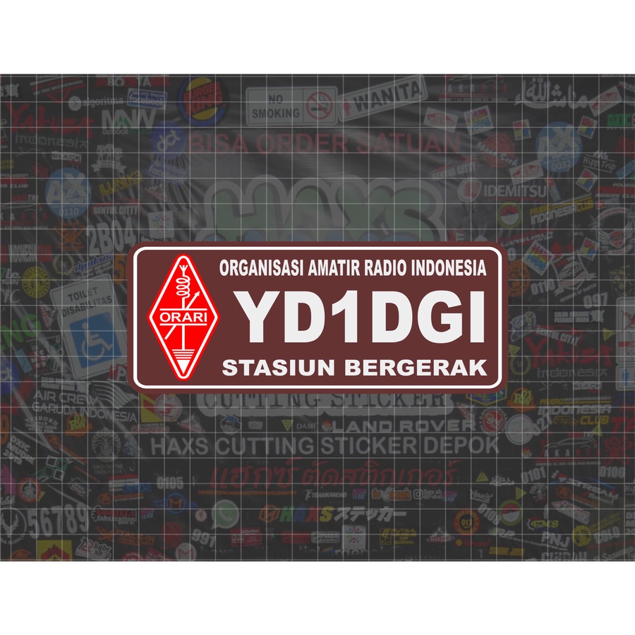 Cutting Sticker Custom Callsign Orari Stasiun Bergerak Ukuran 15 Cm