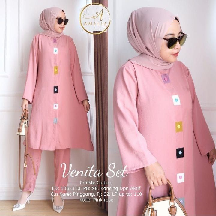 (COD) SETELAN CRINKLE AIR FLOW VENITA SET / SETELAN WANITA BUSUI KEKINIAN