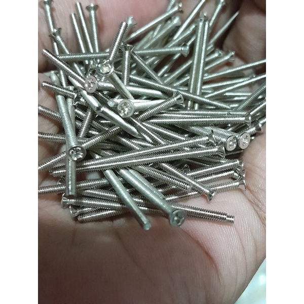 Baut rata 2mm contersang srew isi 10 pcs