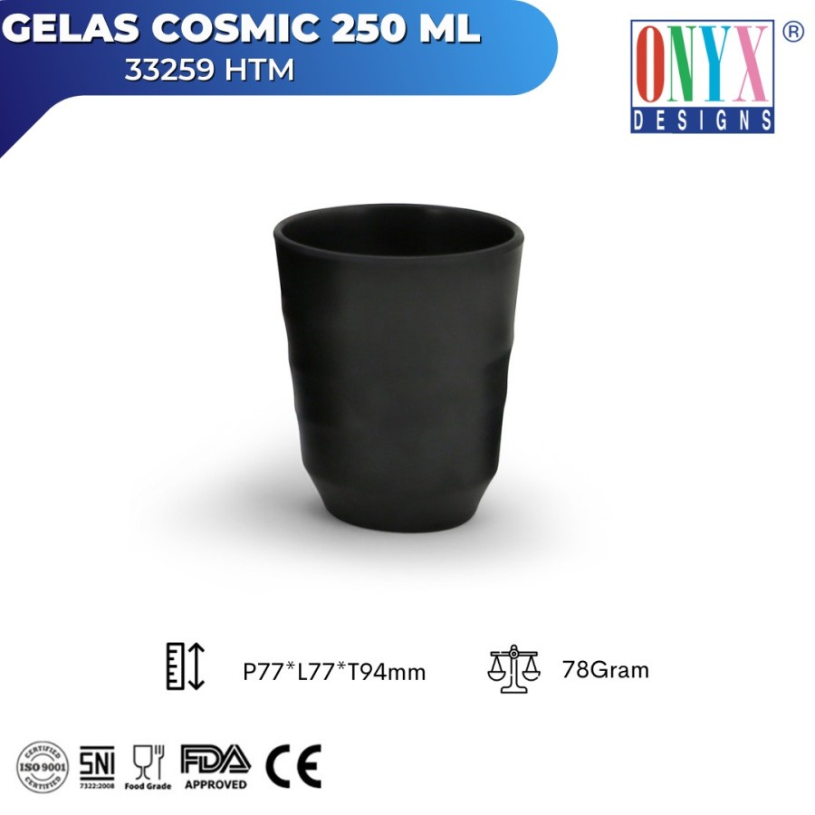 Onyx Cosmic Mug 250ML Gleas Melamin isi 6 / Mug 33259 Hitam