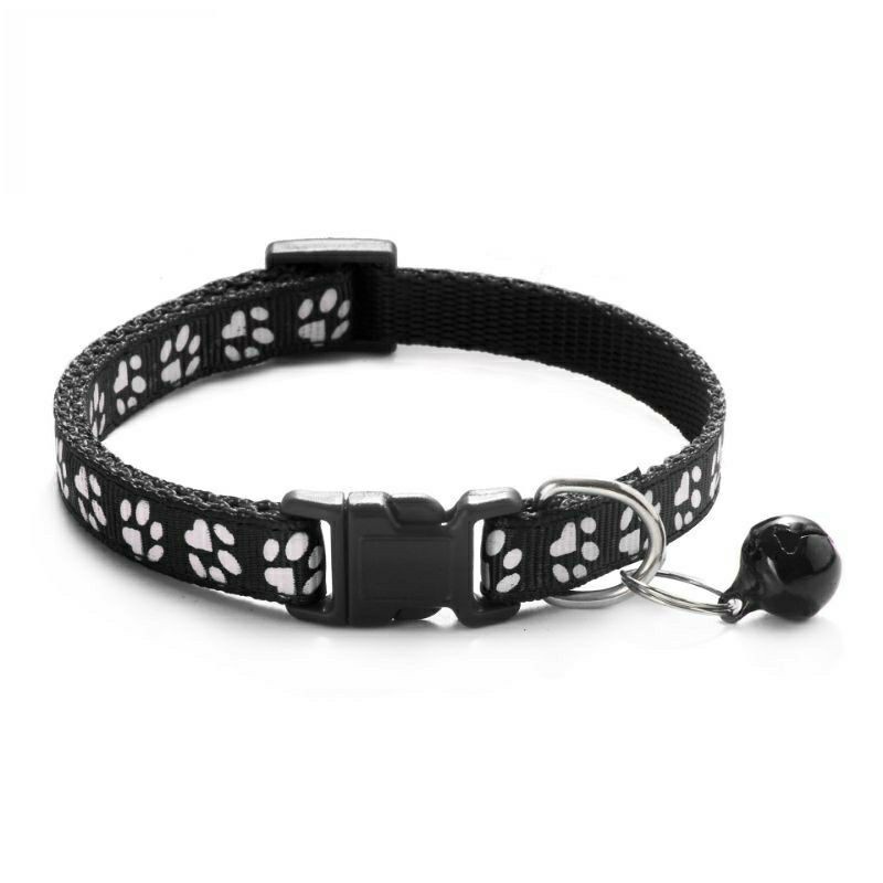 Kalung Kucing Lonceng Hewan Peliharaan Tali Leher Anjing Kecil Lonceng Pet Collar Dog Kitten Adjustable Motif Tapak Kaki