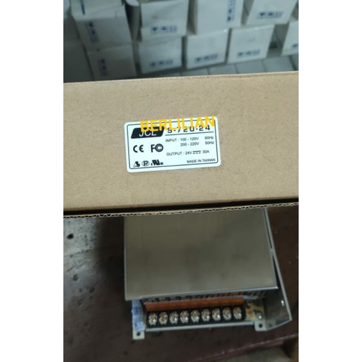 Power Supply DC 24V 30A merek JCL Model 720-24 input AC 100-120v 200-220v Made in Taiwan Good Quality