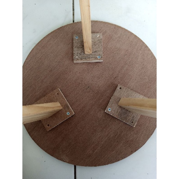 RK meja bulat/ meja sudut / meja estetik diameter 40 tinggi 40cm kaki kayu dan besi
