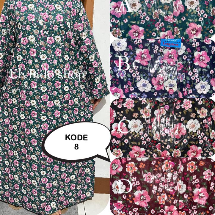 ❉ Longdress /Daster panjang/ Home Dress Lengan Panjang Katun Motif Bunga pretty girl busui frendly ♧