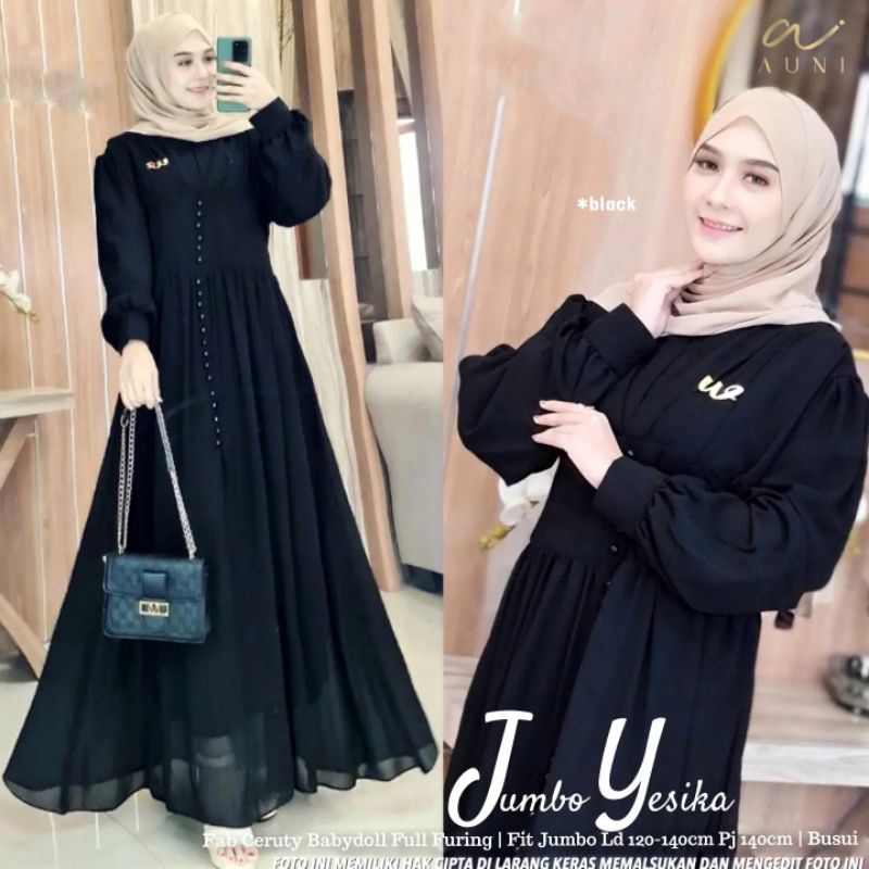 GAMIS MAXY FAB CERUTY FULL FURING // YESIKA JUMBO ORI BY AUNI UWAIS