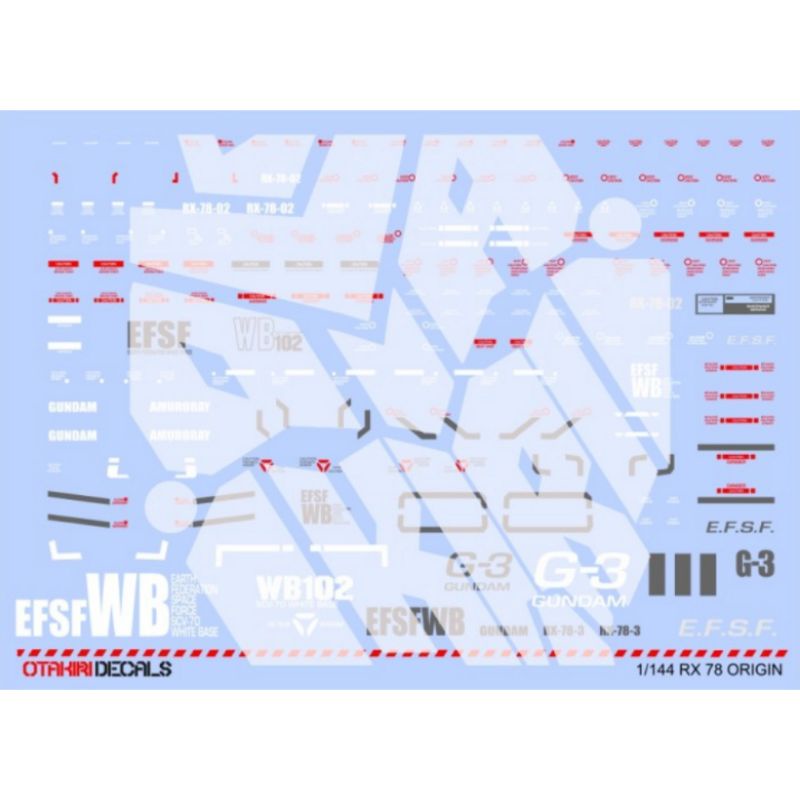 RX 78 ORIGIN DECAL PRECUT