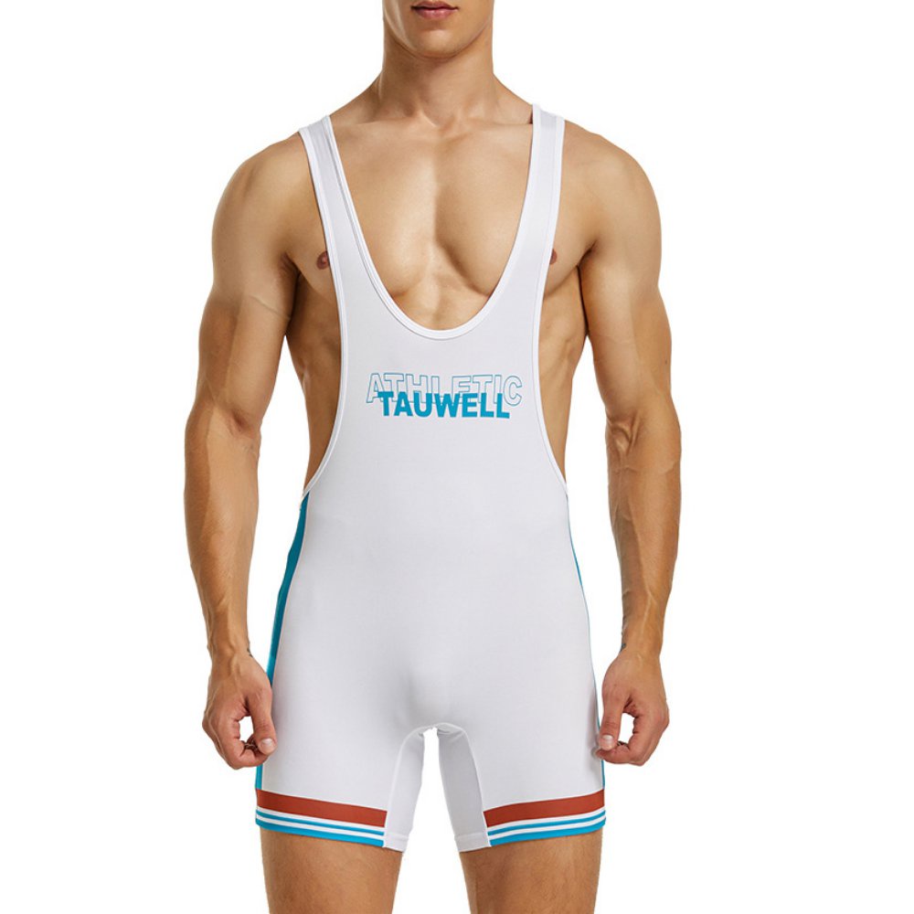 Sexy Men Undershirts Sports Fitness Wrestling Singlet Leotard Bodysuits Swimwear Jumpsuits Overalls