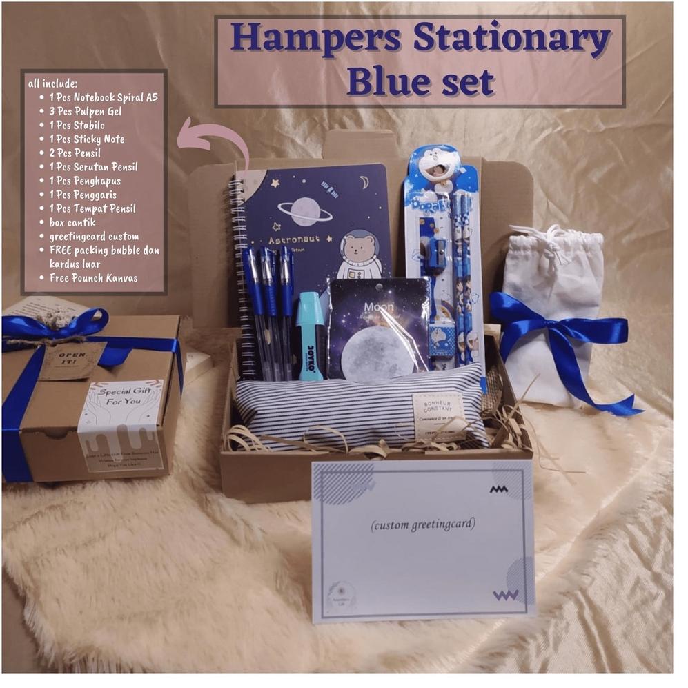 

✦ B40 [HAMPERS STATIONARY EDISI BIRU] KADO WISUDA/ KADO ANAK ULANG TAHUN /GIFTBOX STATIONERY ALAT TULIS ㊜