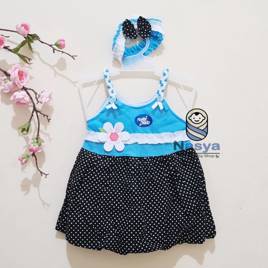 [P-041B] Dress Bayi Singlet  bunga Lucu (0-6 bulan)