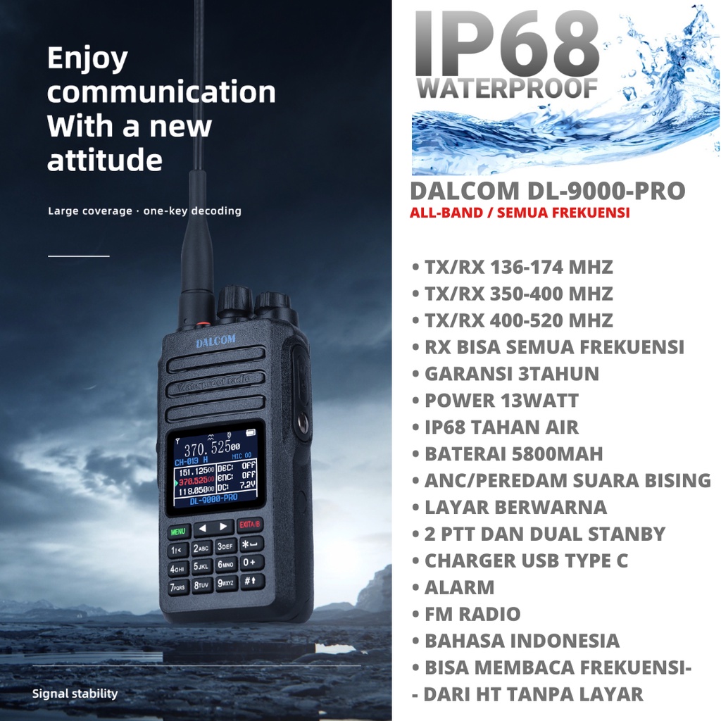 HT DALCOM JAPAN DL-9000 PRO IP68 13W WATERPROOF