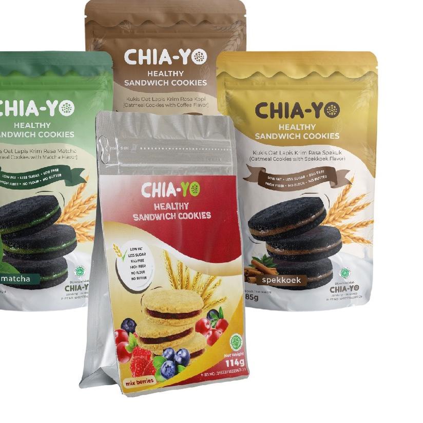 

☜ Chiayo Sandwich Cookies Matcha, Coffee, Spekuk, Mix Berries Bundling ♘