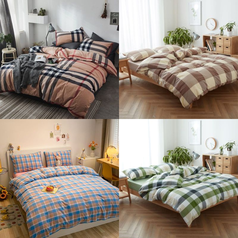 BEST SELLER Bedcover Kombinasi Sprei Set Katun Jepang Adem Bahan Halus Kode 064-129 BISA COD