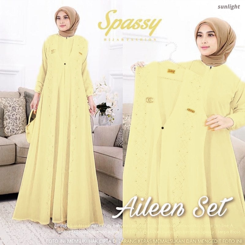 [Ada jumbo] AILEEN set / Ailen Dres / Aileen Dress / Aileen Gamis-Sunlight