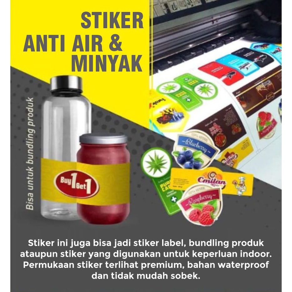 Cetak Stiker Vinyl / Cetak Stiker Label Kemasan / Label Usaha Makanan / Cetak Label Minuman