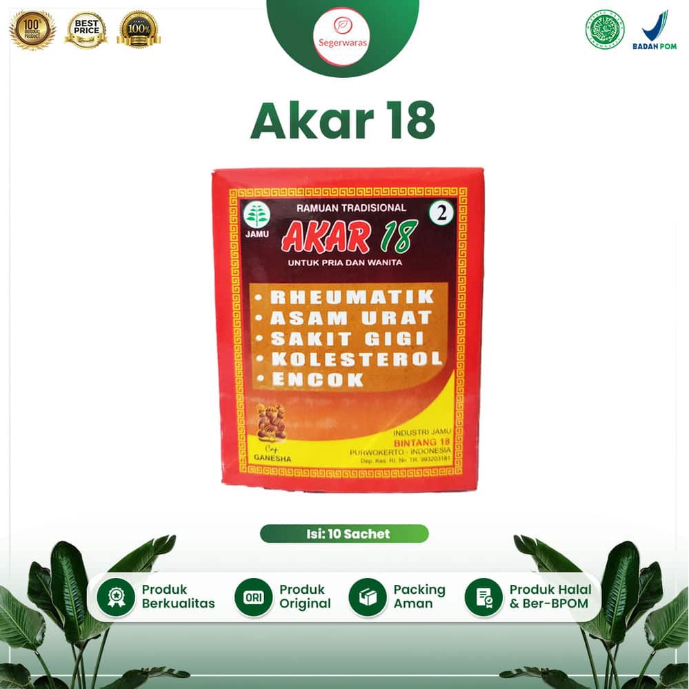 Obat Herbal Jamu Akar 18- Obat Alami Menurunkan Asam Urat