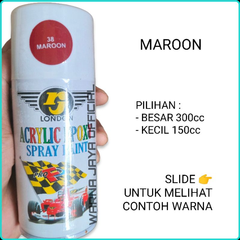 MERAH MAROON - Cat Kaleng Semprot Pilok Pylox Piloc RJ London Maroon Merah Marun Red Tua Glossy Skot